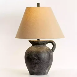 Kirklands Home Charcoal Vase Table Lamp Tan Clearance