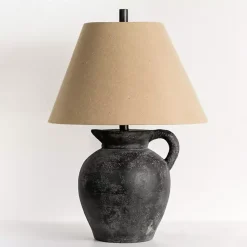 Kirklands Home Charcoal Vase Table Lamp Tan Clearance