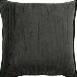 Pillows>Kirklands Home Charcoal Velvet Corduroy Flange Throw Pillow Gray