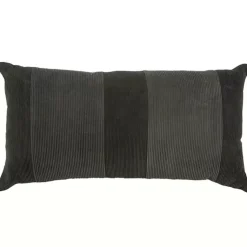 Pillows>Kirklands Home Charcoal Velvet Corduroy Lumbar Pillow Gray