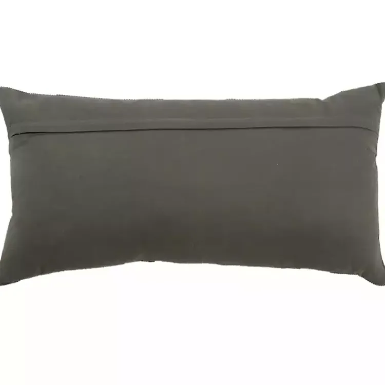 Pillows>Kirklands Home Charcoal Velvet Corduroy Lumbar Pillow Gray