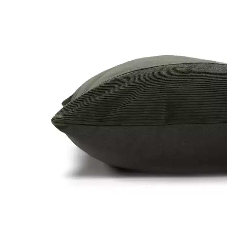 Pillows>Kirklands Home Charcoal Velvet Corduroy Lumbar Pillow Gray