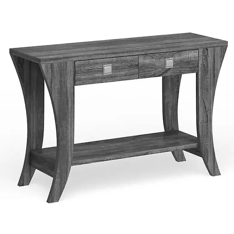 Kirklands Home Charcoal Wood 2-Drawer Console Table Gray Hot