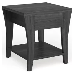 Kirklands Home Charcoal Wood Single Drawer Side Table Gray New