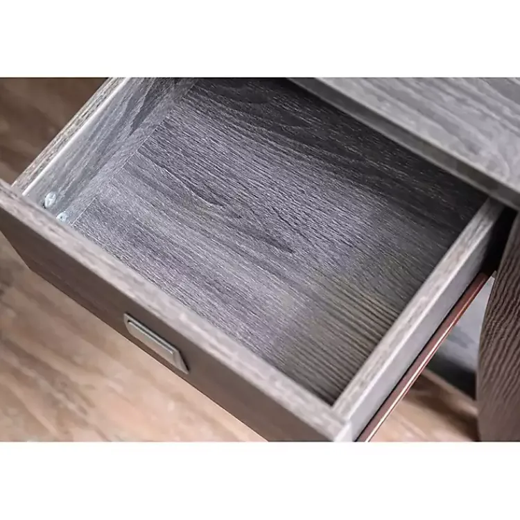 Kirklands Home Charcoal Wood Single Drawer Side Table Gray New