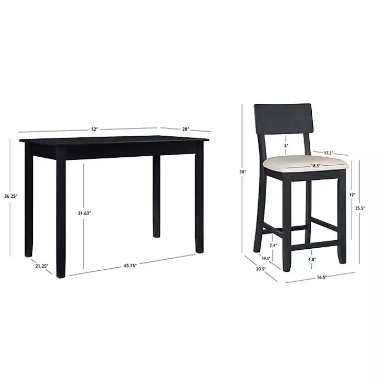 Kirklands Home Charcoal Wood Upholstered 5-pc. Dining Set Gray Discount