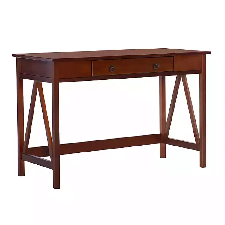 Kirklands Home Charleston Antique Tobacco Desk Brown Hot