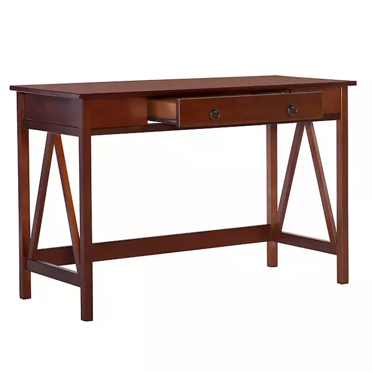 Kirklands Home Charleston Antique Tobacco Desk Brown Hot
