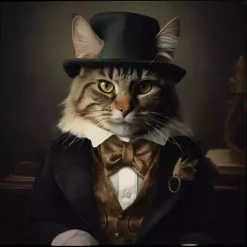 Kirklands Home Charming Victorian Cat Framed Canvas Art Print Discount