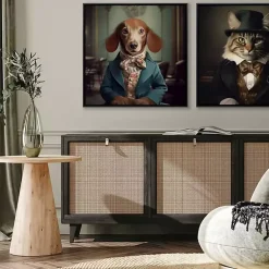 Kirklands Home Charming Victorian Dog Framed Canvas Art Print Outlet