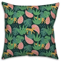 Kirklands Home Cheetahs and Leaves Outdoor Pillow Outlet