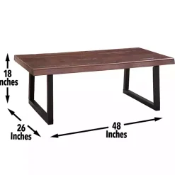 Kirklands Home Cherry Live Edge Wood Coffee Table Black Outlet