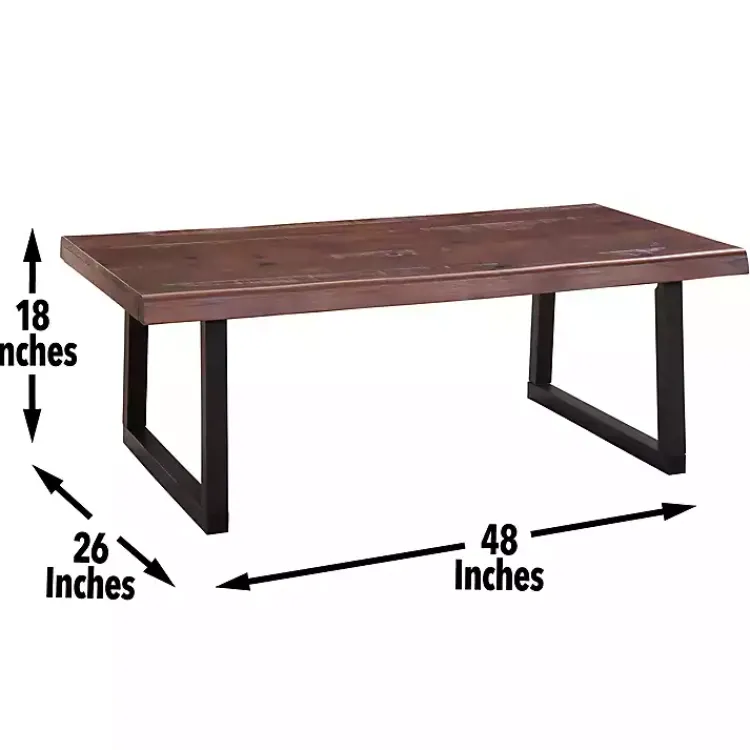 Kirklands Home Cherry Live Edge Wood Coffee Table Black Outlet
