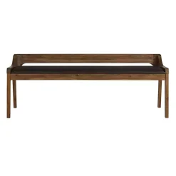 Kirklands Home Chestnut Acacia Wood Cushioned Bench Brown Hot