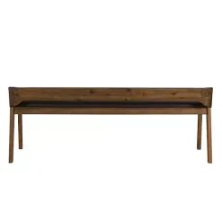 Kirklands Home Chestnut Acacia Wood Cushioned Bench Brown Hot