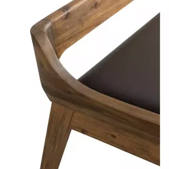 Kirklands Home Chestnut Acacia Wood Cushioned Bench Brown Hot