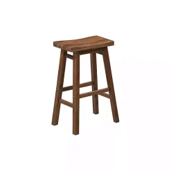 Kirklands Home Chestnut Wire Brush Saddle Bar Stools, Set of 2 Brown Best