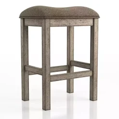 Kirklands Home Chestnut Wood Upholstered Counter Stools, Set of 2 Brown Outlet