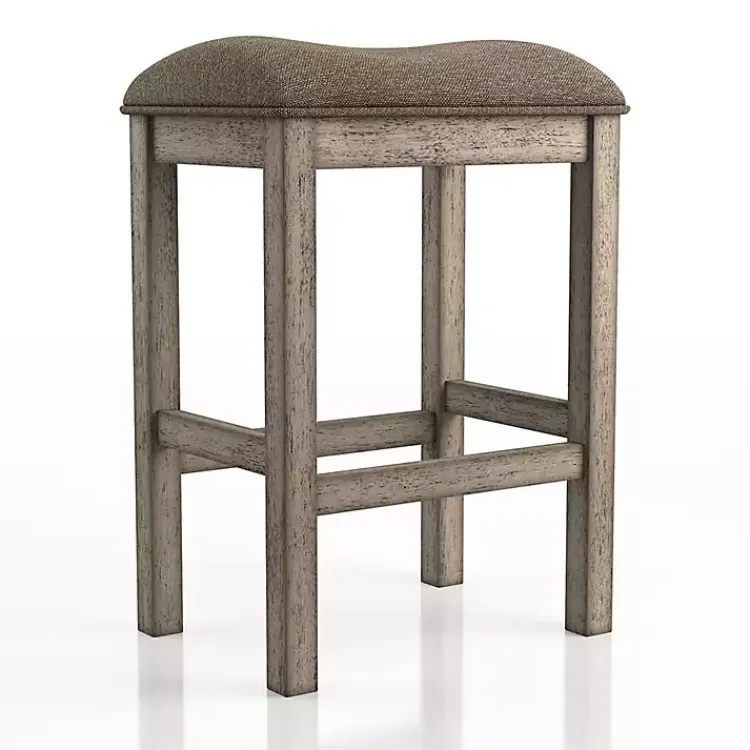 Kirklands Home Chestnut Wood Upholstered Counter Stools, Set of 2 Brown Outlet