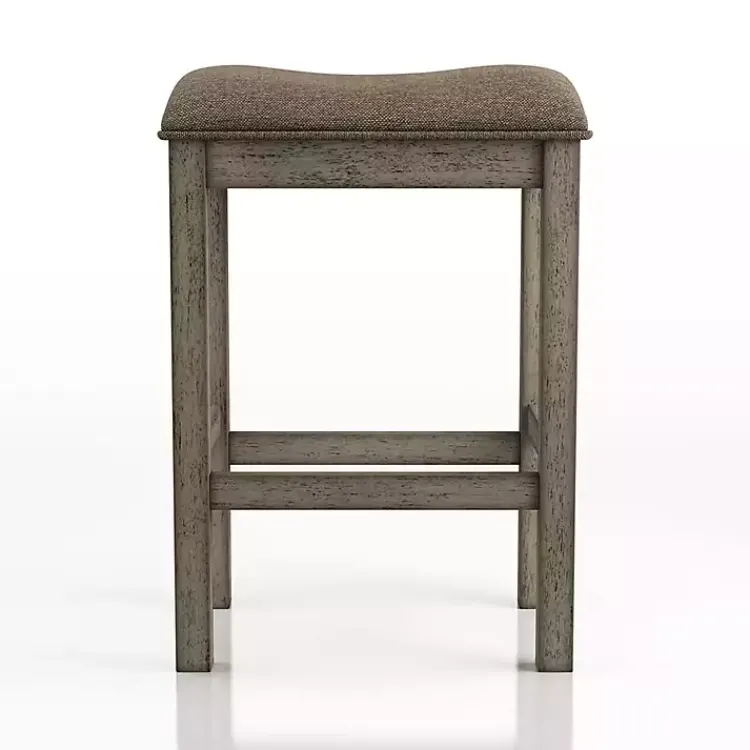Kirklands Home Chestnut Wood Upholstered Counter Stools, Set of 2 Brown Outlet