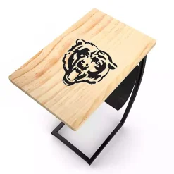 Kirklands Home Chicago Bears Wood C-Table Tan New