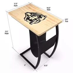 Kirklands Home Chicago Bears Wood C-Table Tan New