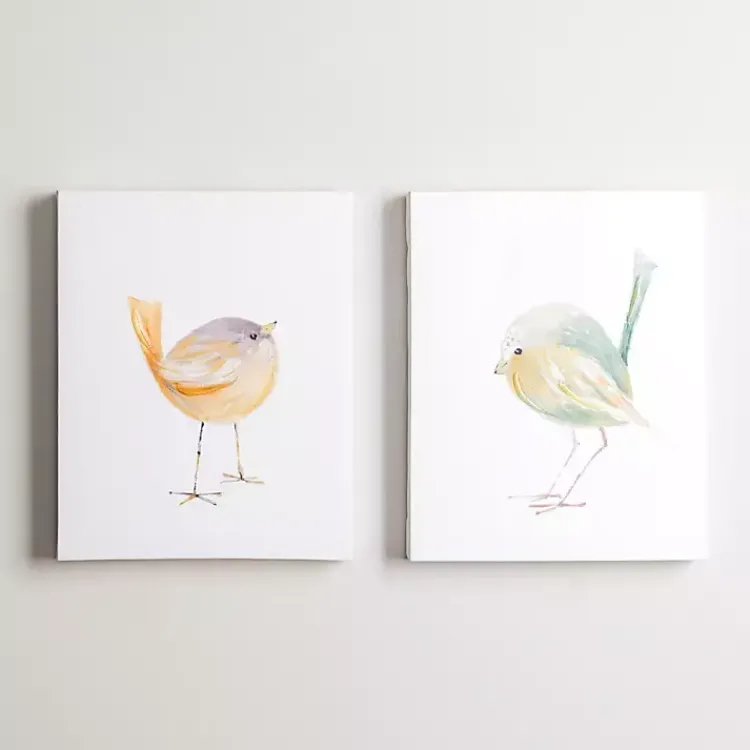 Kirklands Home Chickadee Birds Canvas Art Prints, Set of 2 New
