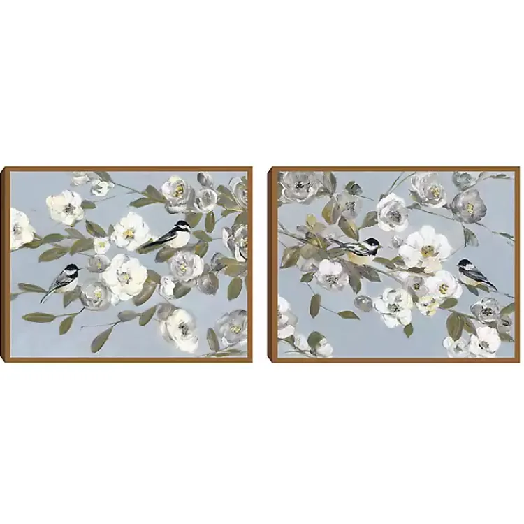 Kirklands Home Chickadee Blossoms Framed Canvas Prints, Set of 2 Outlet
