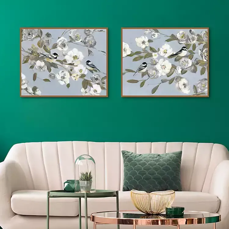 Kirklands Home Chickadee Blossoms Framed Canvas Prints, Set of 2 Outlet