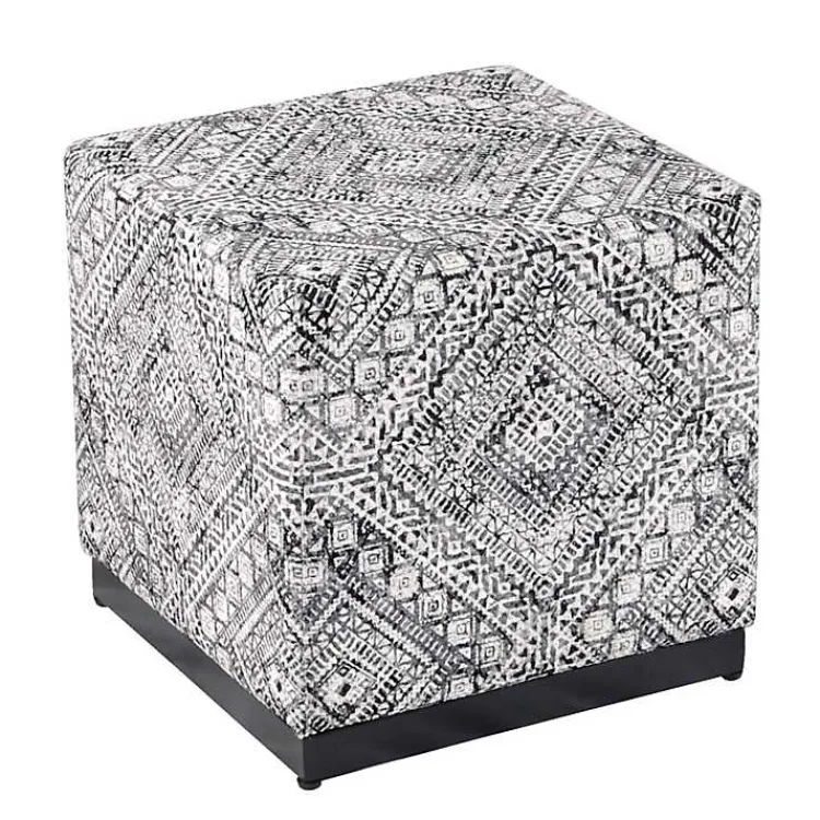 Kirklands Home Chinle Velvet Cube Ottoman Clearance