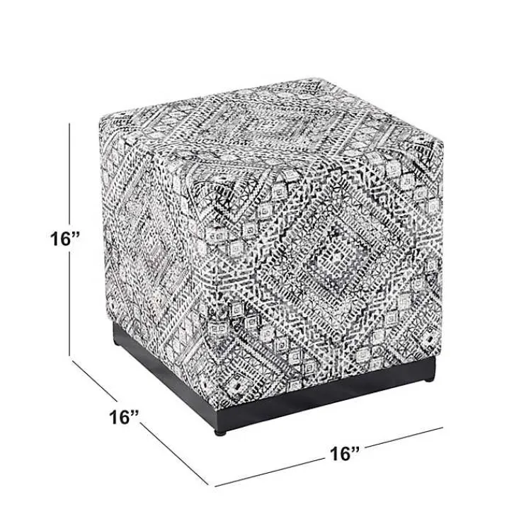 Kirklands Home Chinle Velvet Cube Ottoman Clearance
