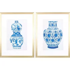 Kirklands Home Chinoiserie Vases II Framed Art Prints, Set of 2 Sale