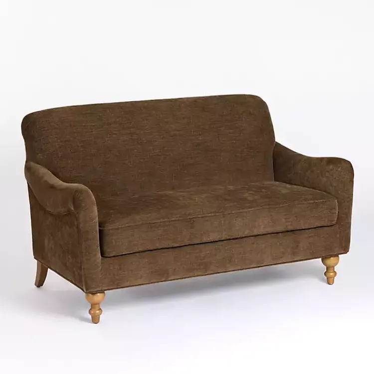 Kirklands Home Chocolate English Loveseat Brown New