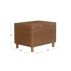Kirklands Home Chocolate Faux Leather Storage Ottoman Brown