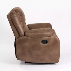 Kirklands Home Chocolate Faux Leather Barrett Recliner Brown Hot