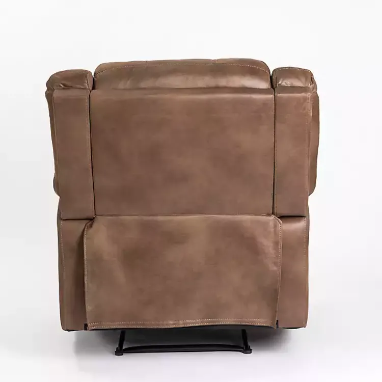 Kirklands Home Chocolate Faux Leather Barrett Recliner Brown Hot