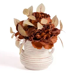 Arrangements & Greenery>Kirklands Home Chocolate Peony Arrangement in Vase Brown