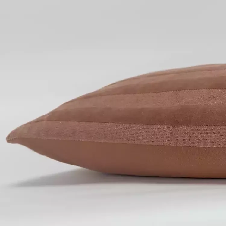 Pillows>Kirklands Home Chocolate Velvet Abstract Stripe Lumbar Pillow Brown