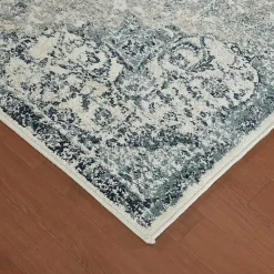 Kirklands Home Cholet Ivory Blue Medallion Accent Rug, 2x3 New