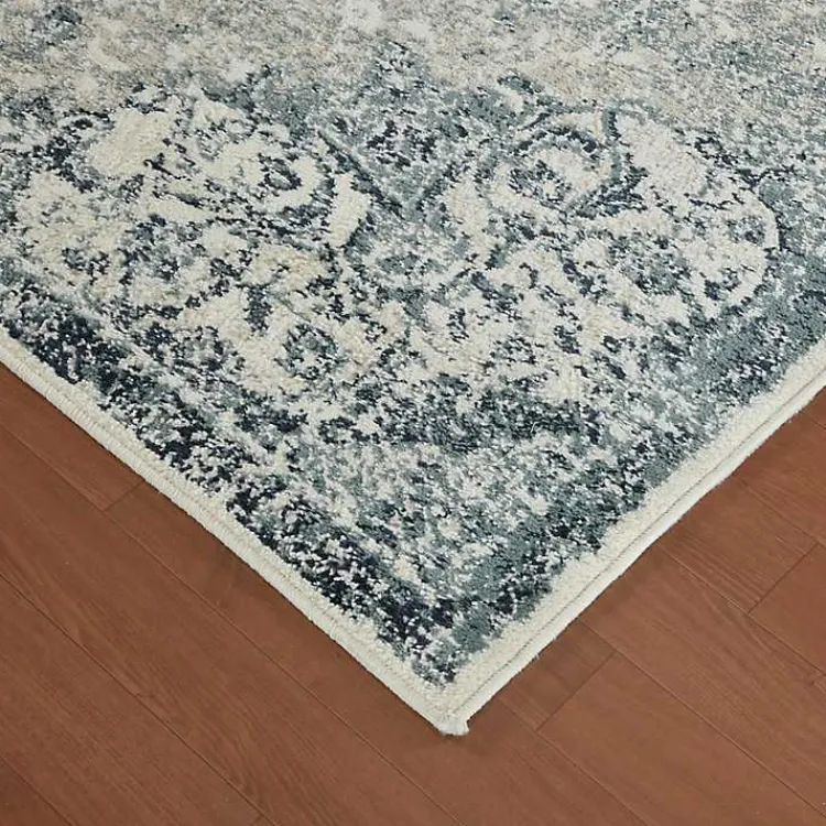 Kirklands Home Cholet Ivory Blue Medallion Accent Rug, 2x3 New