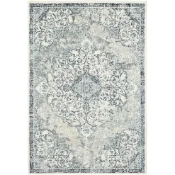 Kirklands Home Cholet Ivory Blue Medallion Area Rug, 5x7 Best