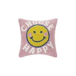 Pillows>Kirklands Home Choose Happy Hooked Wool Pillow