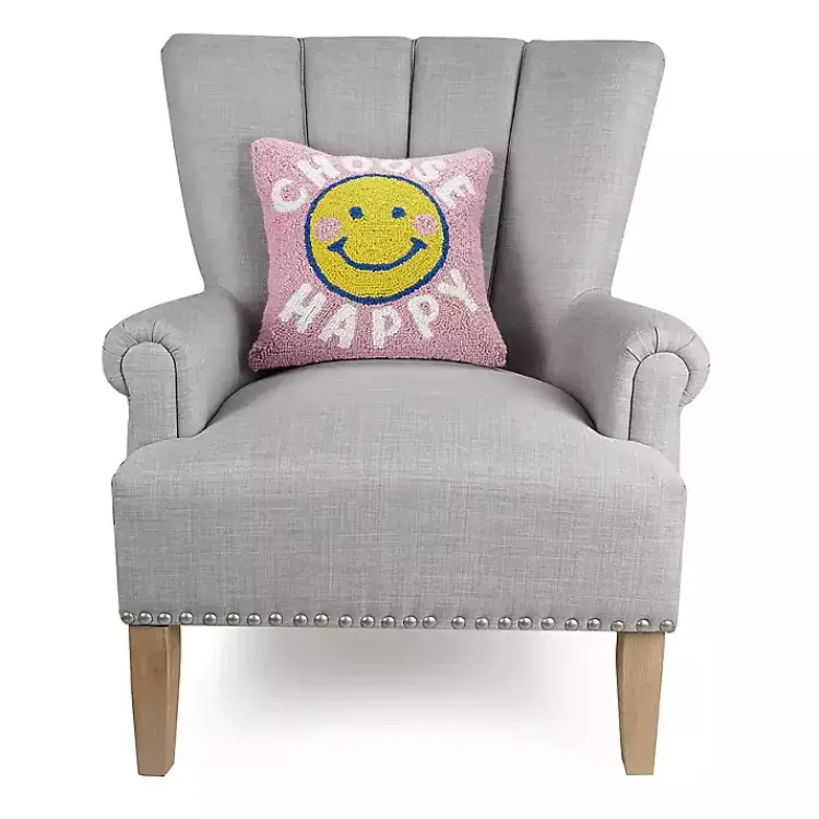 Pillows>Kirklands Home Choose Happy Hooked Wool Pillow