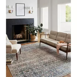Kirklands Home Chris Loves Julia x Loloi Jules Dark Blue Rug, 2x9 New