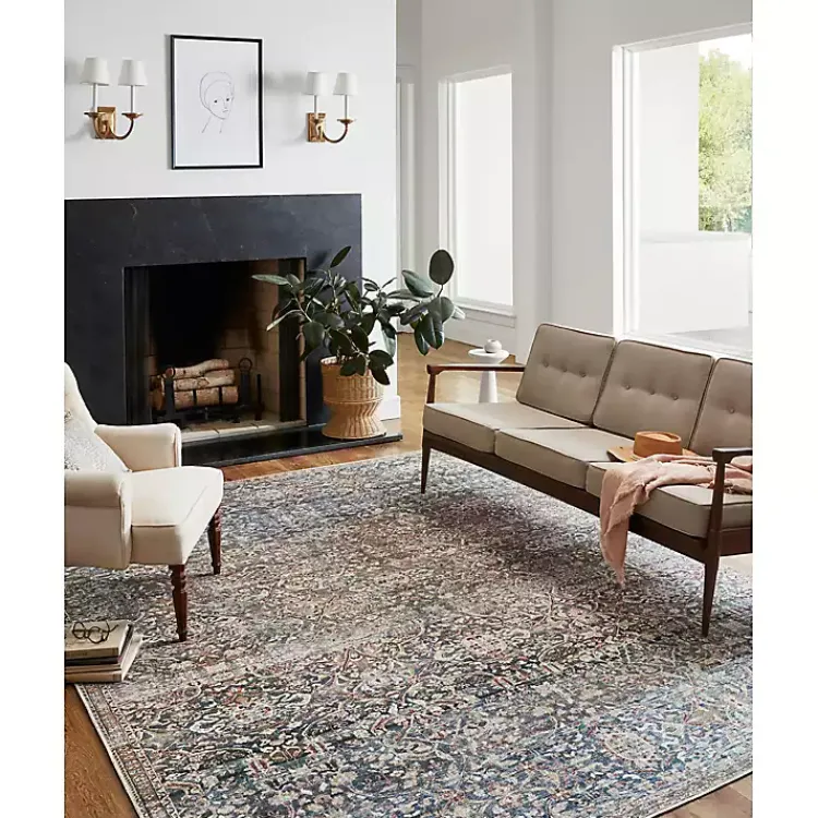 Kirklands Home Chris Loves Julia x Loloi Jules Dark Blue Rug, 2x9 New