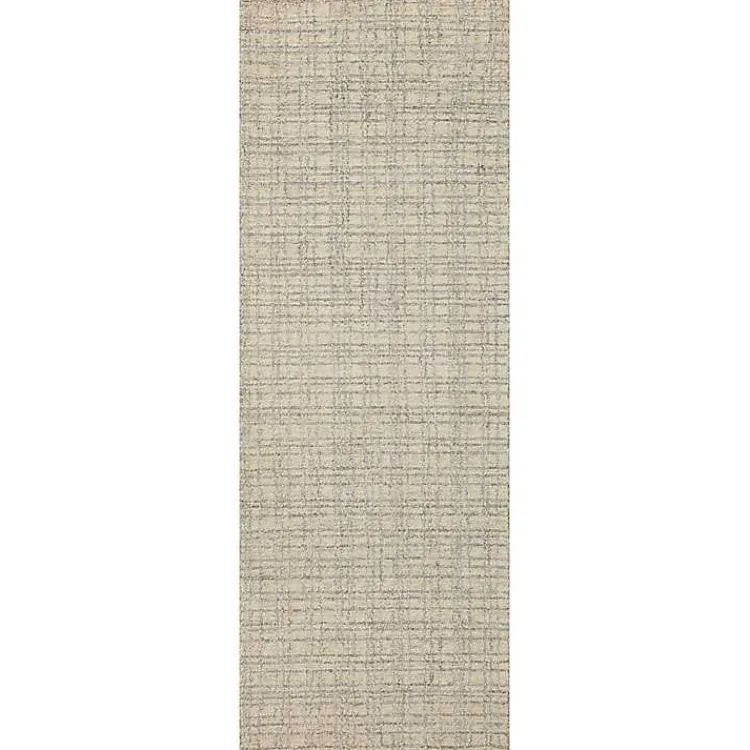 Kirklands Home Chris Loves Julia x Loloi Polly Tan Grid Rug, 2x9 New