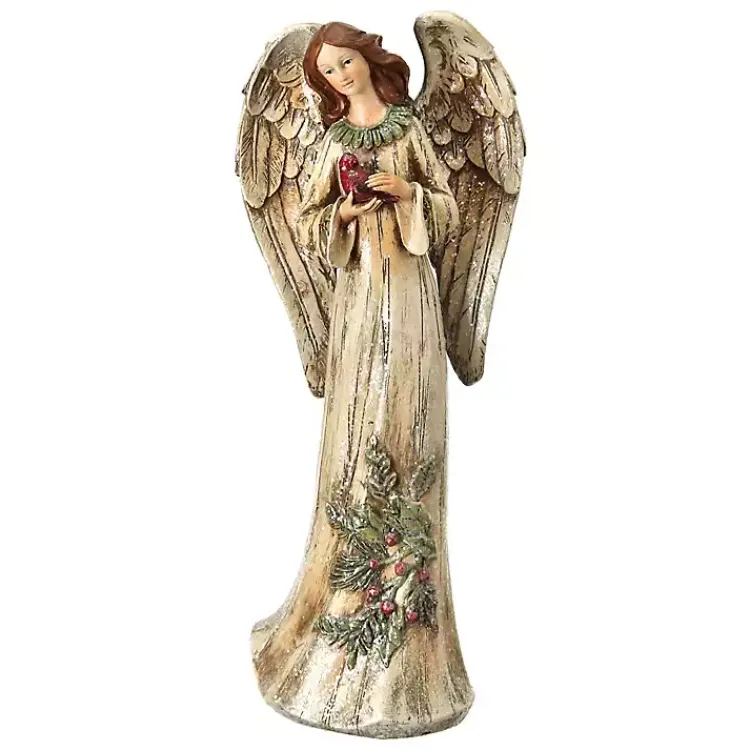 Christmas Decorations>Kirklands Home Christmas Angel with Cardinal Statue