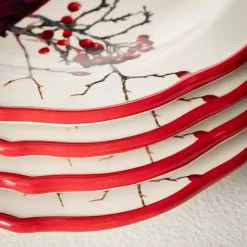 Christmas Dining & Entertaining>Kirklands Home Christmas Cardinal Snack Plates, Set of 4