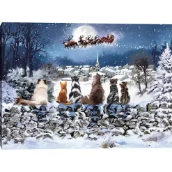 Christmas Art & Wall Decor>Kirklands Home Christmas Cats Sleigh Canvas Art Print
