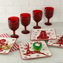 Kirklands Home Christmas Character Salad Plates, Set of 4